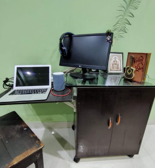 Storage Cabinet with Folding Worktop